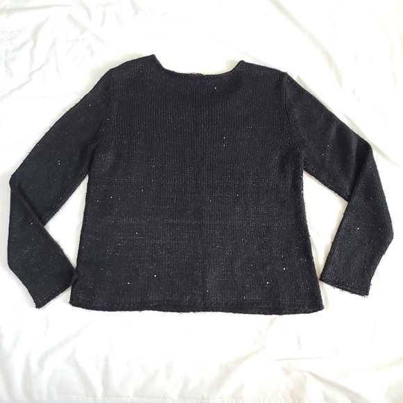 FUC Narciso Rodriguez Design Nation Black Sequined Knit Long Sleeve Sweater, L - Picture 5 of 15